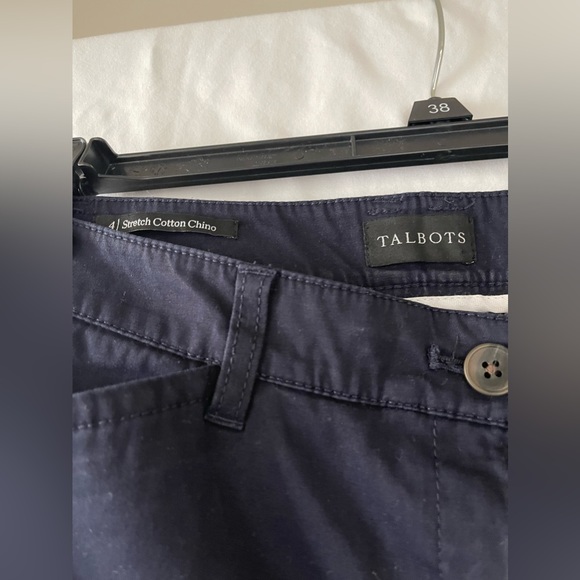 TALBOTS WOMEN’S STRETCH COTTON CHINOS - DARK BLUE/NAVY SIZE: 4 - Picture 2 of 4